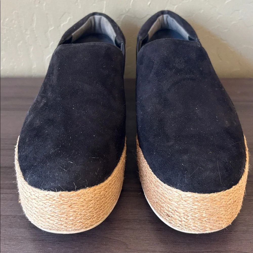 Vince Wilden Black Suede Espadrille Platform Sneakers‎ Size 8.5
